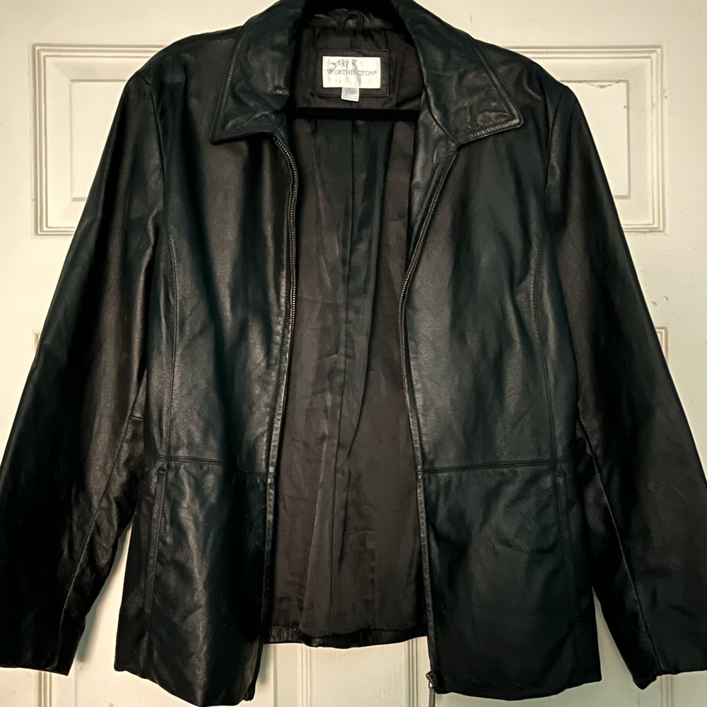 Black leather jacket